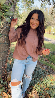 Ultra Soft Lightweight Long Sleeve Mauve Top