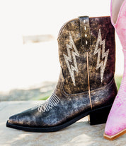 Bowie Metallic Boot in Black