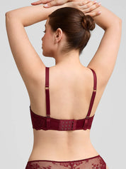 Sassy Red Floral Lace Underwire Bra