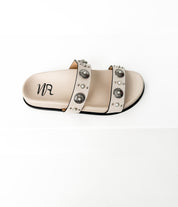 Briallen Western Studded Pearl Sandal in Cream