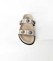 Briallen Western Studded Pearl Sandal in Cream