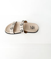 Briallen Western Studded Pearl Sandal in Cream