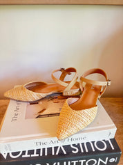 Mia Natural Woven Close Toe Heels