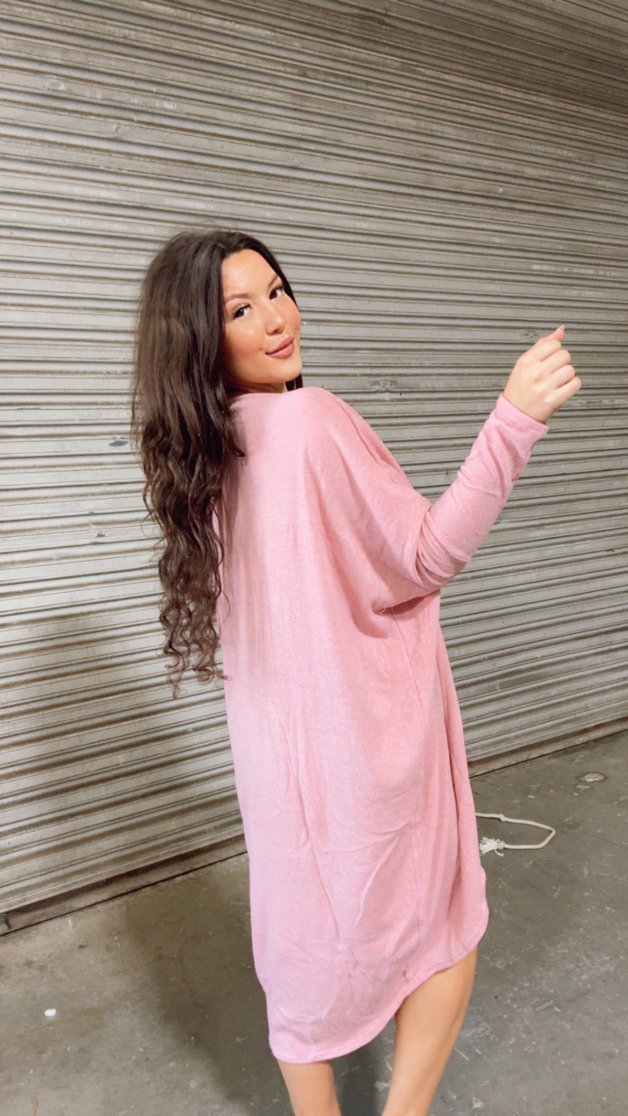Pink Long Sleeve Long Cardi *Final Sale*