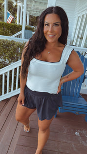 Navy Flutter Shorts