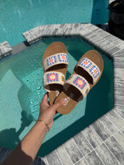 Corky Knit Tank blue and Pink Sandals