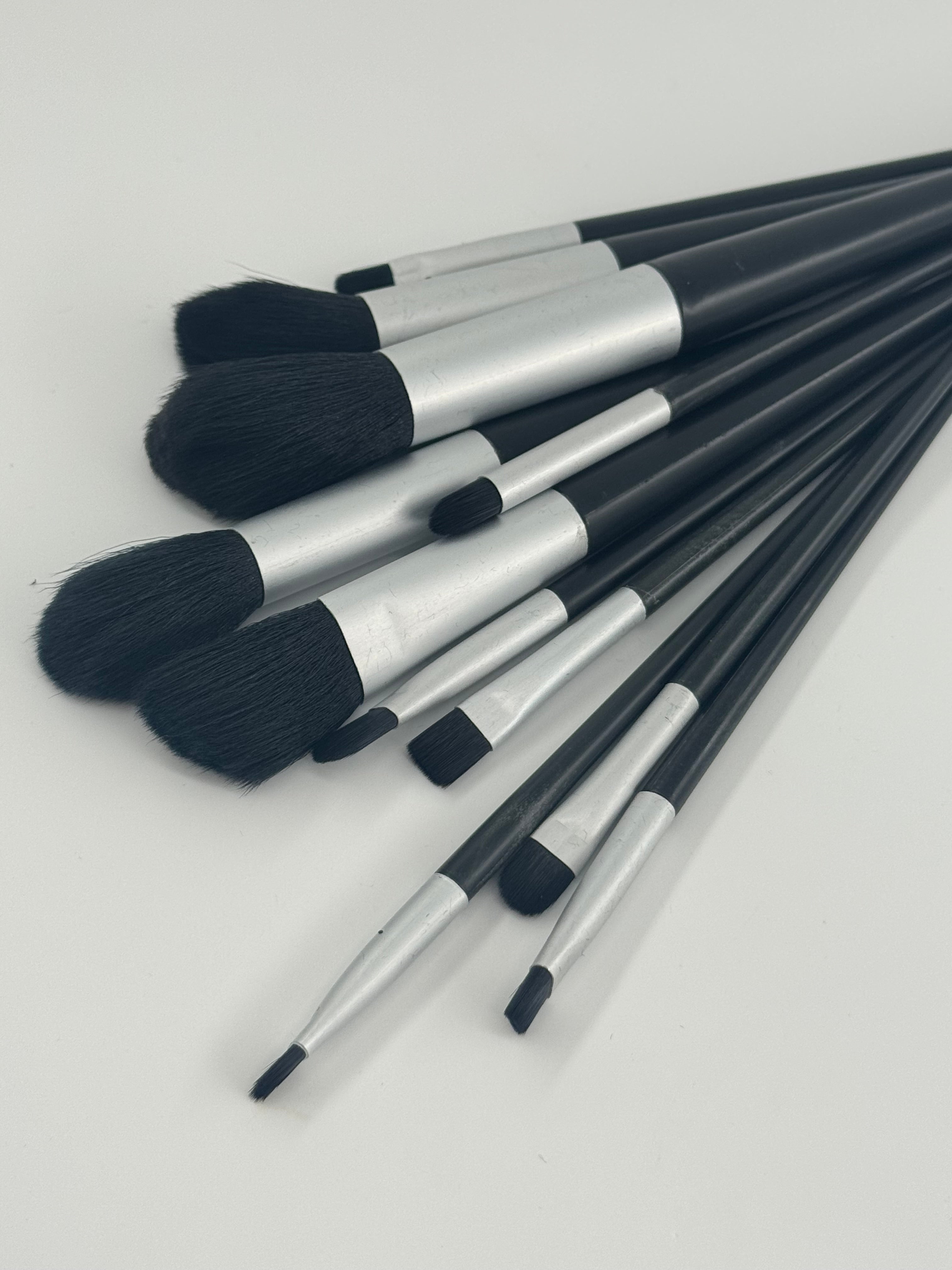13 Piece Black Travel Make Up Brush Kit