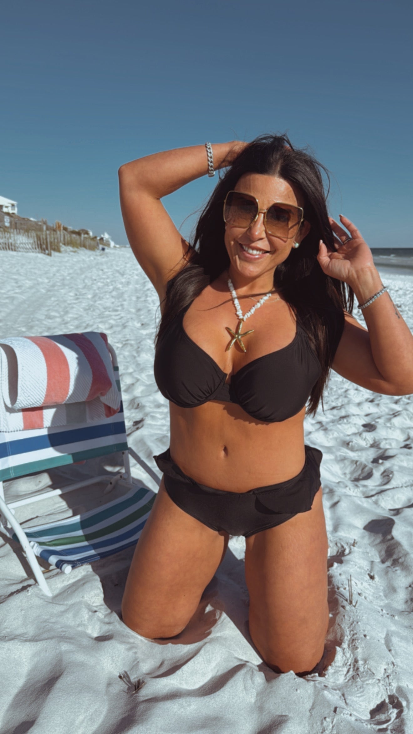 DTW Exclusive Black Ruffle Bikini Top