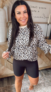 Black ribbed Biker shorts