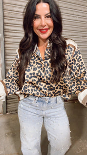 Ultra Soft Satin Button Up Long Sleeve Top 30A