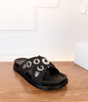 Calanthe Western Concho Sandal in Black