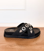 Calanthe Western Concho Sandal in Black
