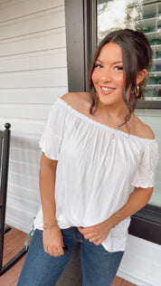 Ultra Soft Off Shoulder White Top