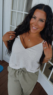 Ultra Soft Taupe Linen Tank