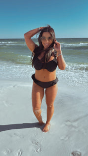DTW Exclusive Black Bikini Ruffle Bottoms