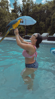 DTW Exclusive Navy and White Star Bathing Suit Bottom