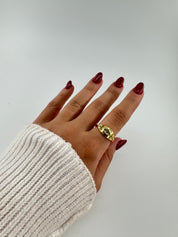 Gold Small Silver Stud Ring