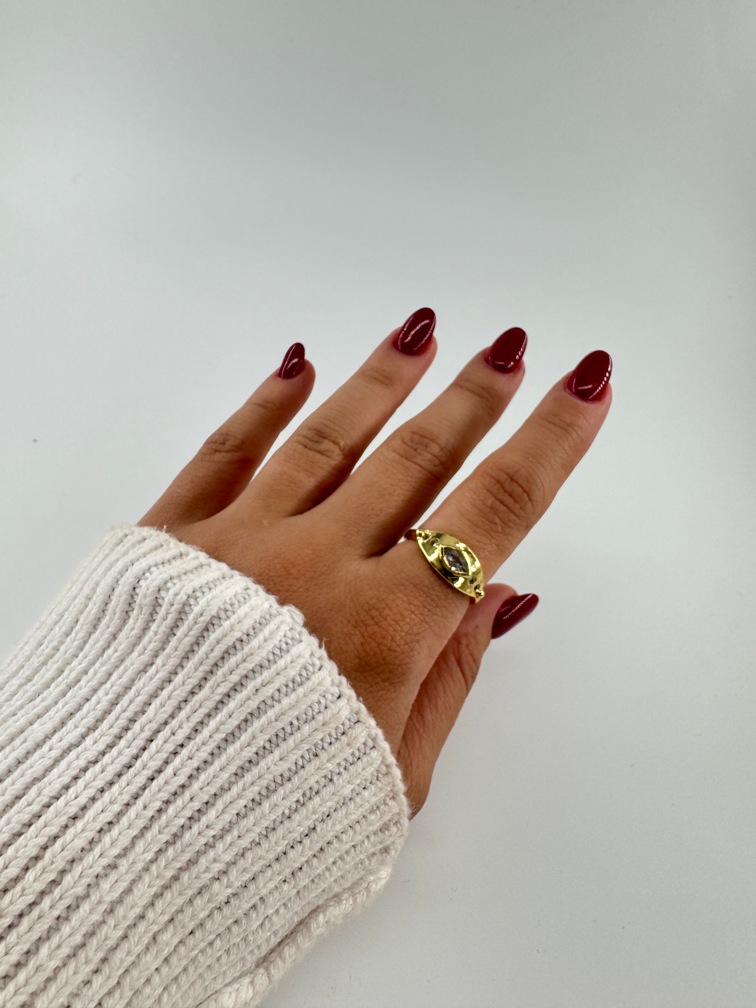 Gold Small Silver Stud Ring