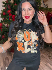 Black and Gold Gobble Graphic Top