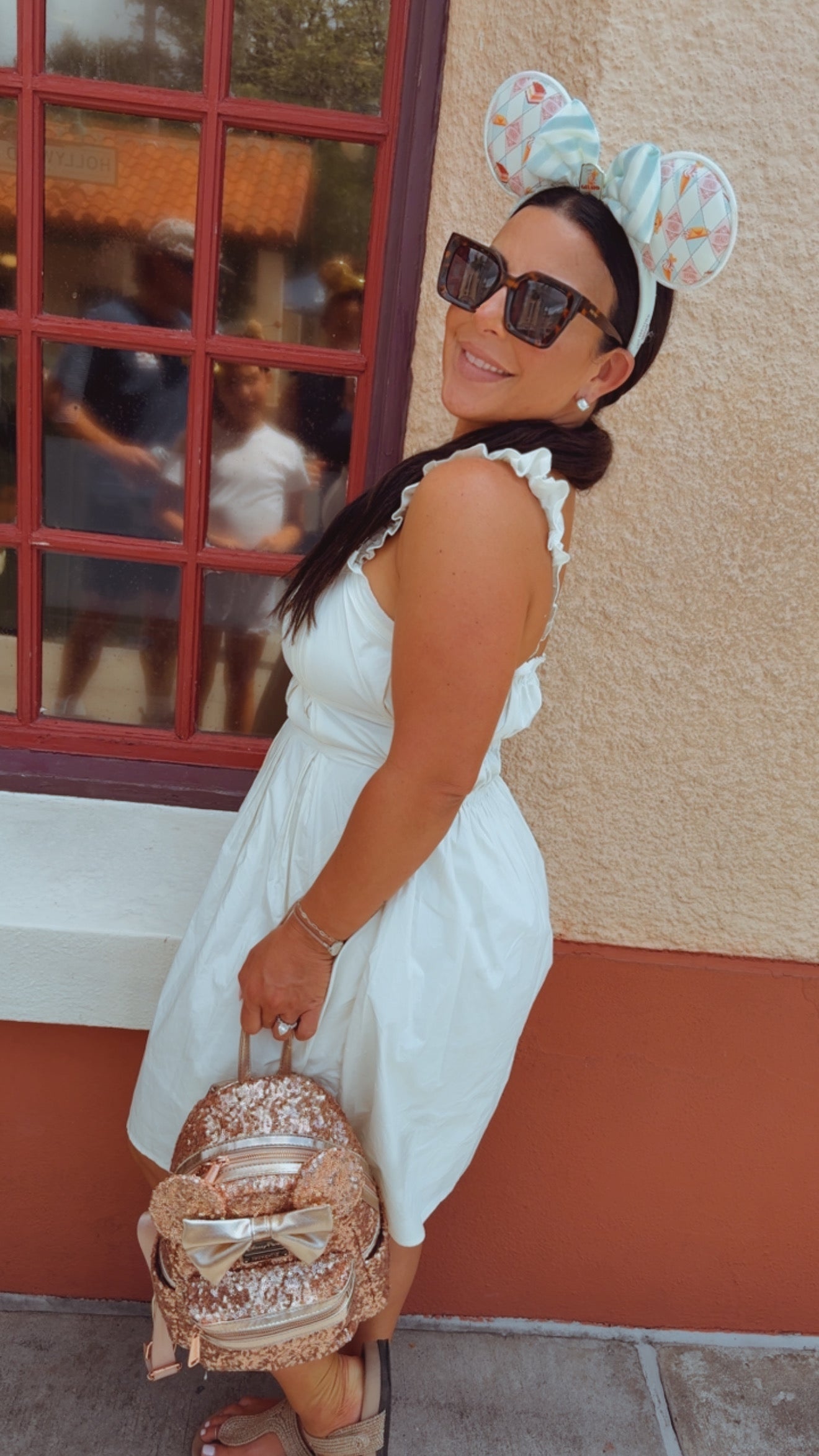 Taupe Pleated Ruffle Strap Dress