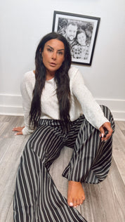 Black and White Stripe Pants