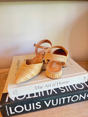 Mia Natural Woven Close Toe Heels