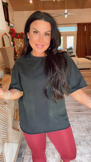 Light Weight Loose Fit Black Top