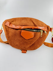 Chic Brown Corduroy Bum Bag