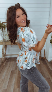 Silky Soft White and Floral Top