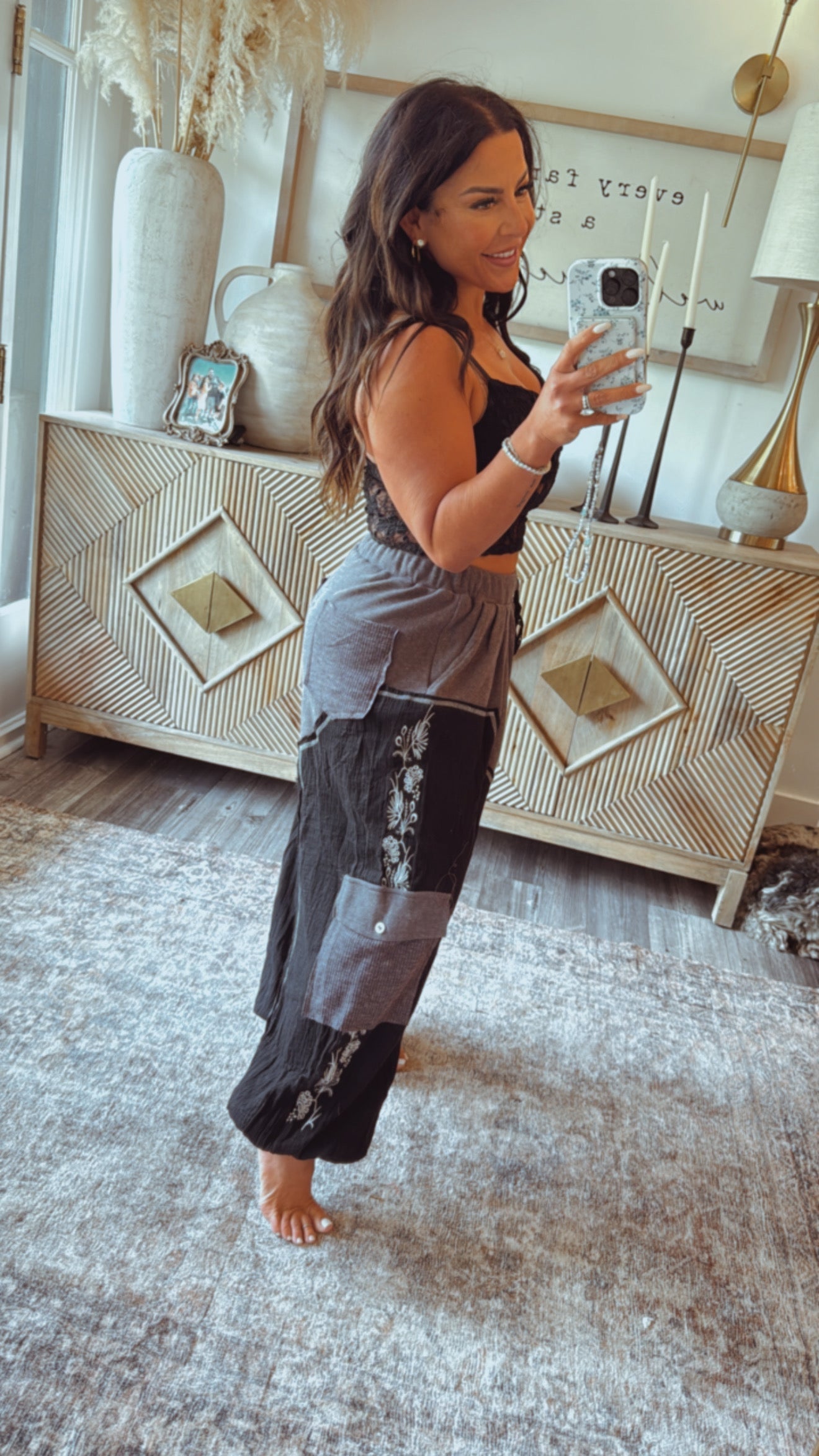 Sassy Black Lace Crop Tank