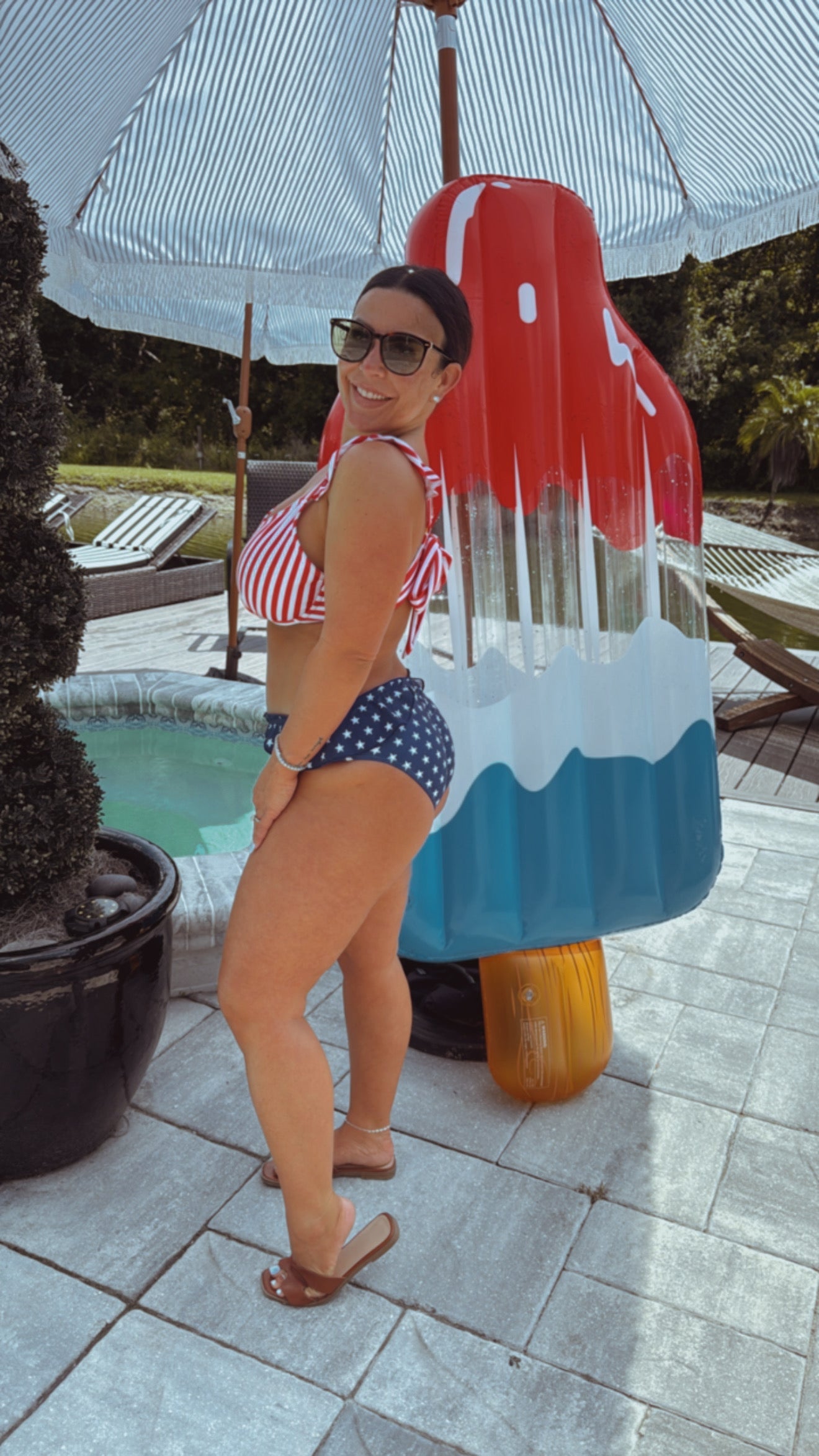 DTW Exclusive Navy and White Star Bathing Suit Bottom