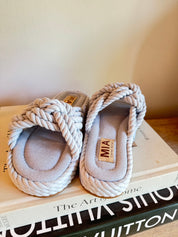 Mia Light Blue Braided Chunky Sandals