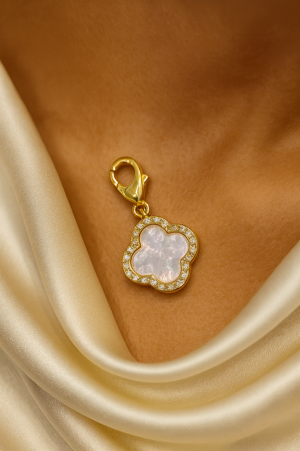 Bella Neane Exclusive Gold and Pearl Floral Charm