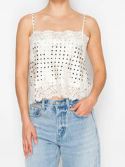Stitch and CO White and Black Dot Tank