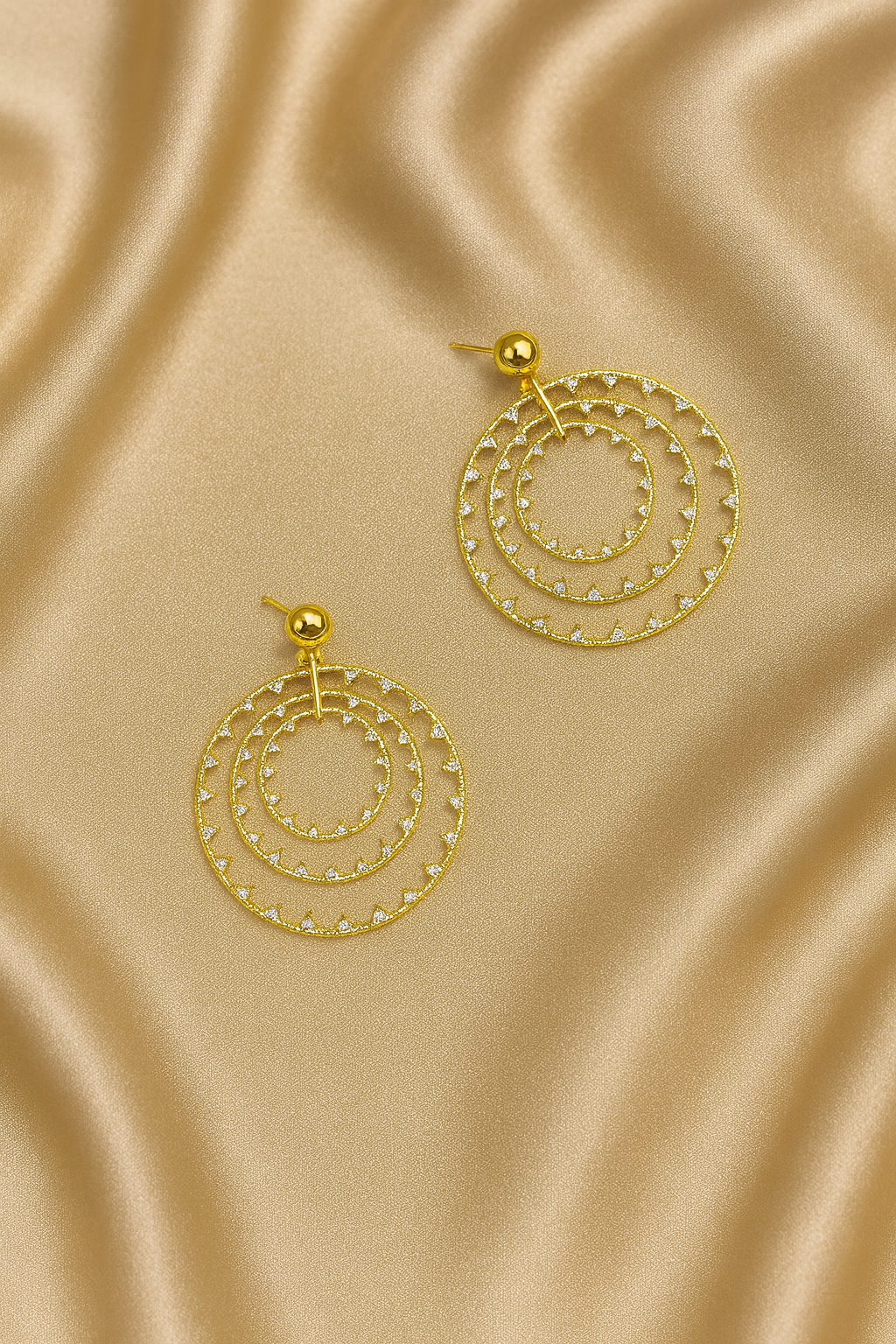 Bella Neane Triple Hoop Gold earrings