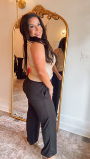 Ultra Soft Black Flowy Lounge Pants