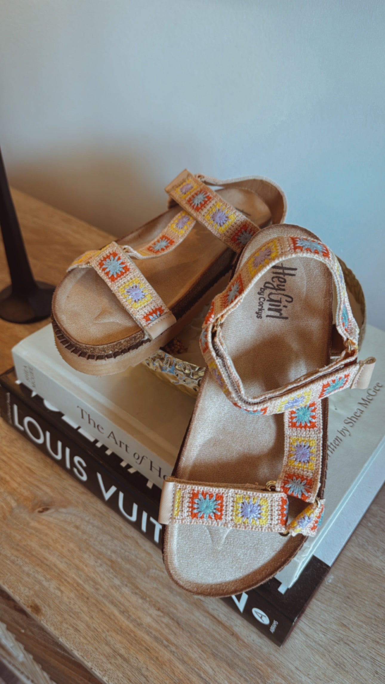 Knit Floral Inspired Corky Sandals