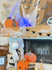 White and Orange Felt Garland