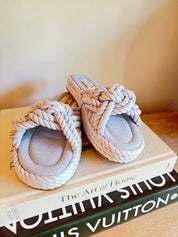 Mia Light Blue Braided Chunky Sandals