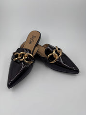 Corky Merlot and Chain Strap Mules