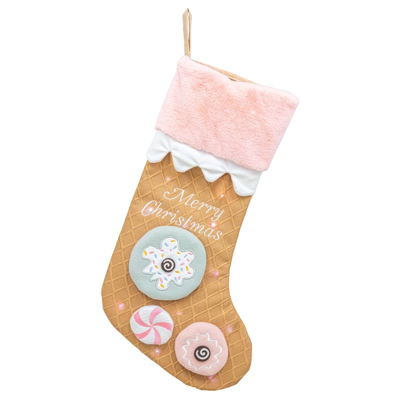 Ginger Bread Candy Light Up Stocking