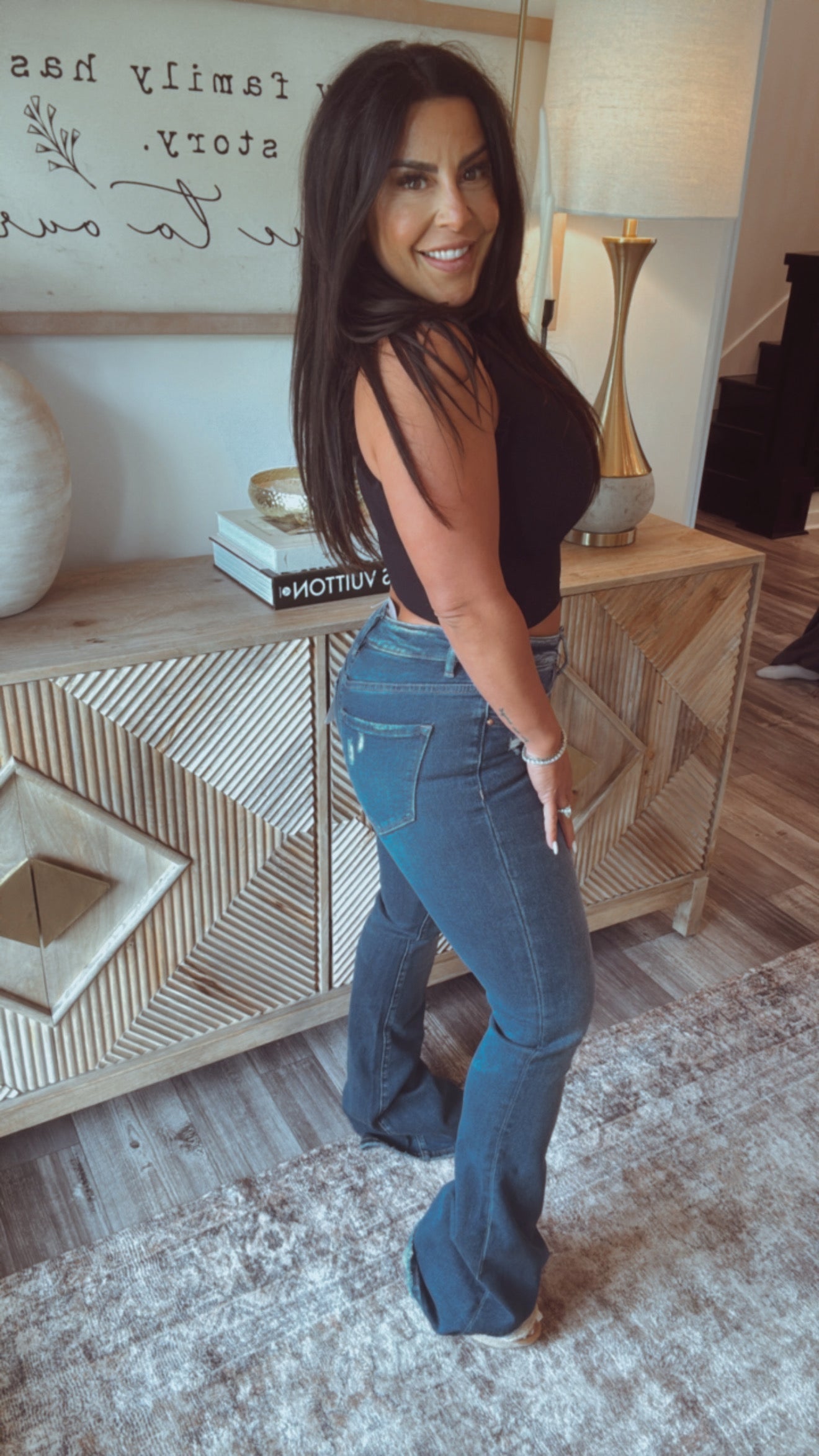 Sassy Black Ruffle Sleeve Crop Top