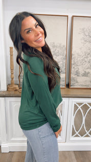 Ultra Soft Hunter Green Long Sleeve Top