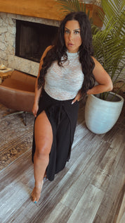 Sassy Cream lace Mesh Tank