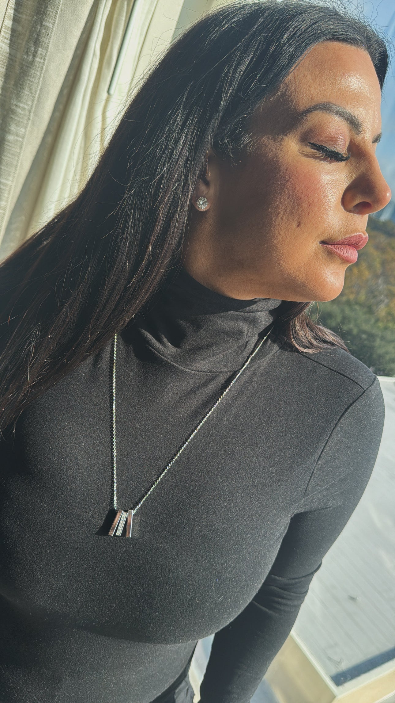 Chic Silver Bar Necklace