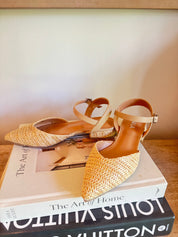 Mia Natural Woven Close Toe Heels