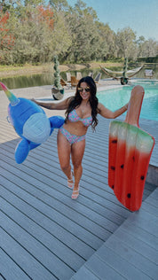 Sassy Scrunch Back Green Floral Jeaneanes Custom Bathing Suit Bottom