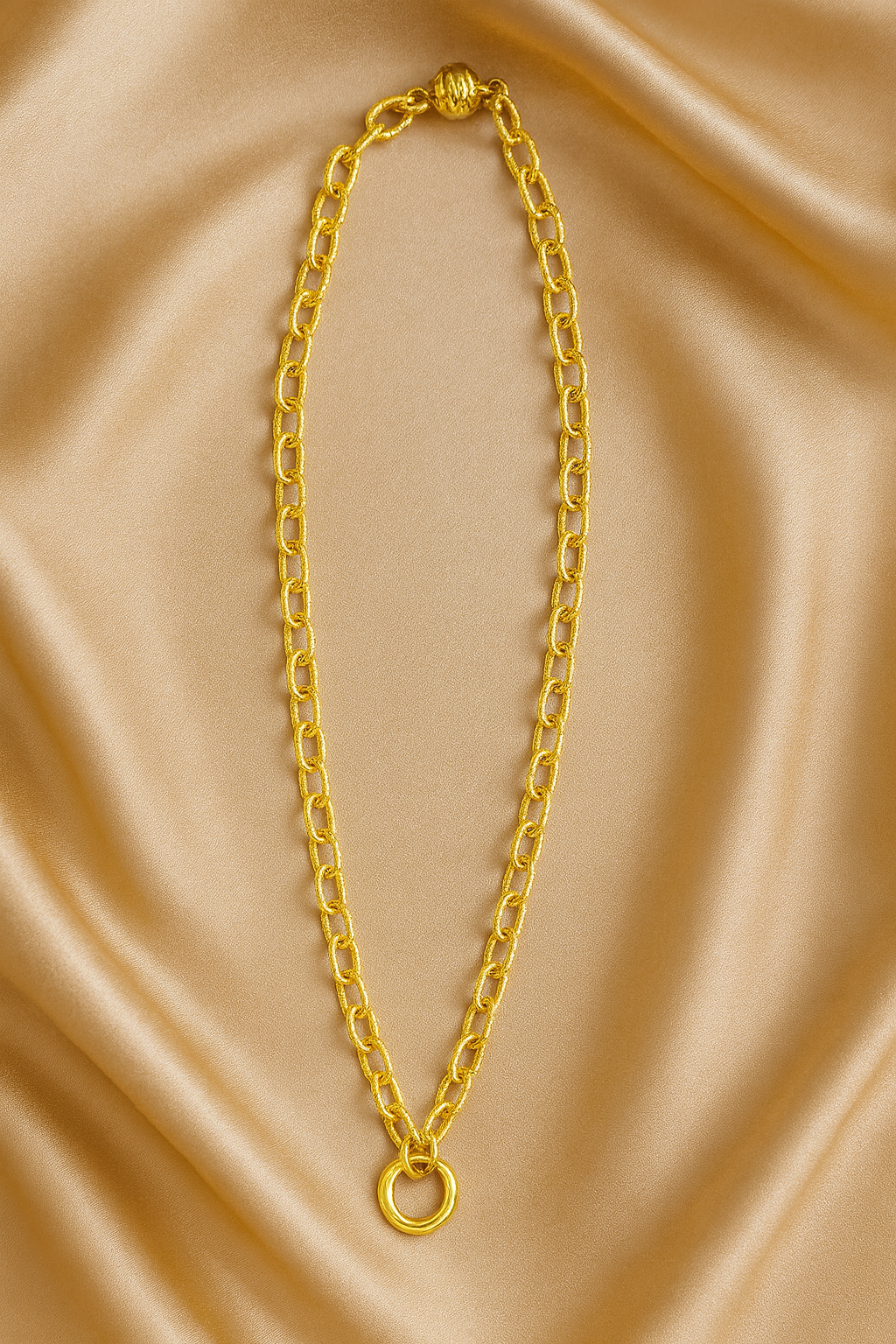 Bella Neane Twisted Gold link Charm Necklace