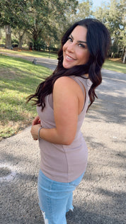 Mocha Ribbed Everyday Tank