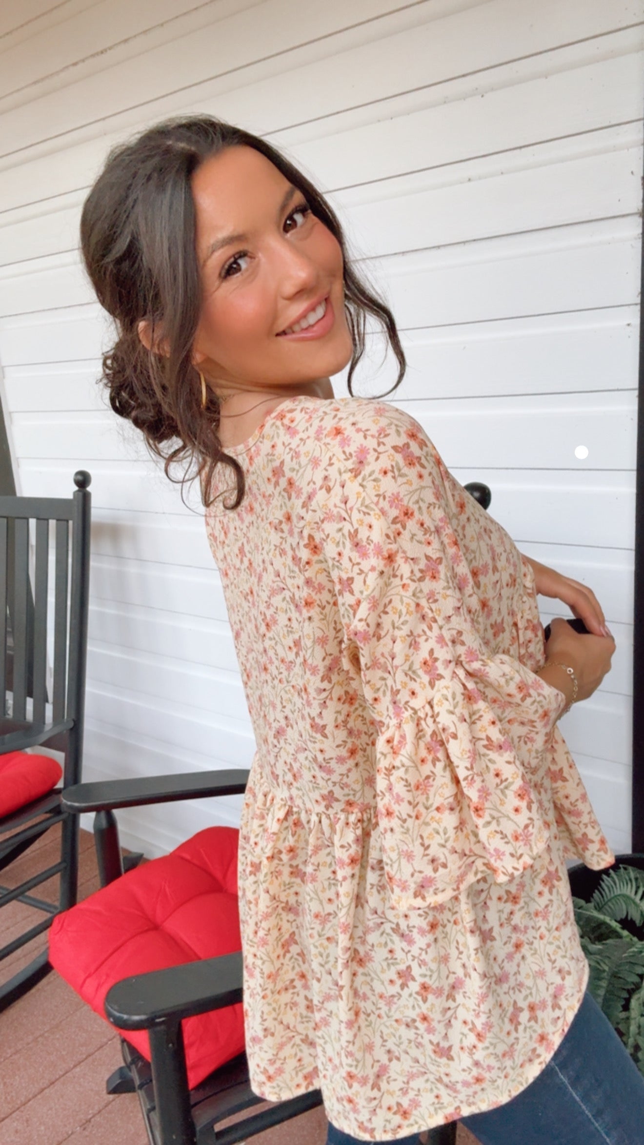 Yellow and Floral Blouse